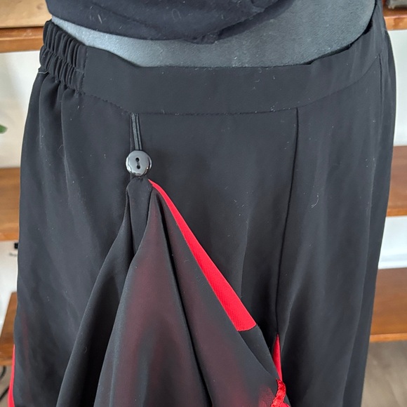 Spanish Flamenco Skirt Black Red Ruffled High Low Dance Costume S M - Picture 3 of 8